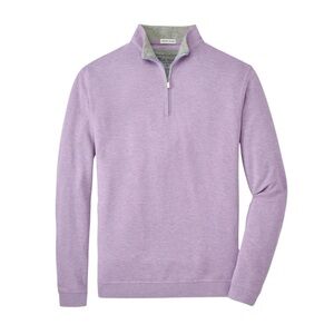 Peter Millar Violet Sky Crown Comfort Interlock Quarter-Zip Purple Sweater